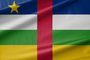 Obraz premium Central African Republic National Flag Waving in the Wind