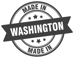 Made in Washington round sign. Made in Washington stamp.