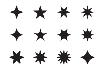 Star icons. Sparkle symbol collection. Star icon rating symbol reward rating mark vector. Illustration eps 10