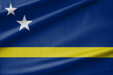 Curacao National Flag Waving in the Wind