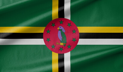 Dominica National Flag Waving in the Wind