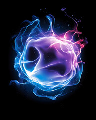 Abstract energy sphere swirling in vibrant colors