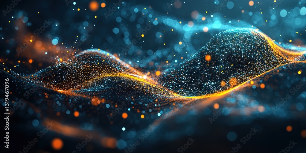 Poster digital background for technology, artificial intelligence, neural networks, data transfer and encry