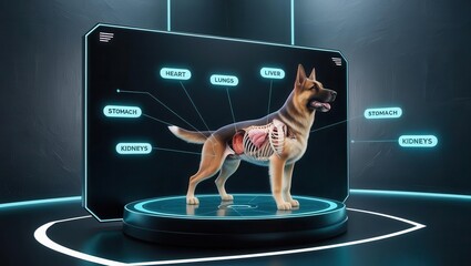 Interactive dog anatomy model virtual learning environment 3d educational content science