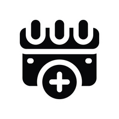 schedule glyph icon. Strong and solid vector icon for websites, mobile interfaces, presentations, and visual branding. High quality and easy to edit.