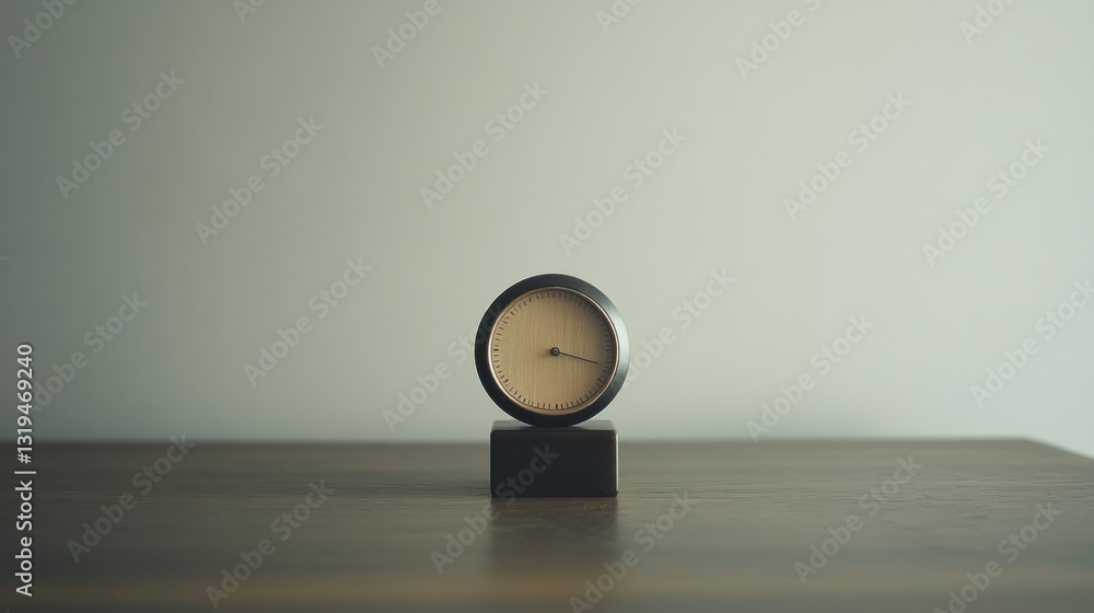 Aufkleber Minimalist stopwatch displaying time on a clean table in a simple and elegant setting for fitness and time management
