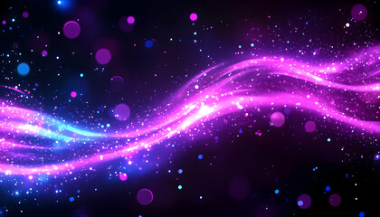 Obraz premium Abstract swirling light trails with vibrant colors and sparkling particles