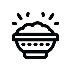rice line icon. Clean and minimalist vector icon for websites, mobile apps, presentations, and logos. Fully scalable and customizable for any project.
