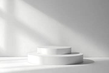 Minimalistic White Modern Podium Stage Platform for Product Display and Presentations