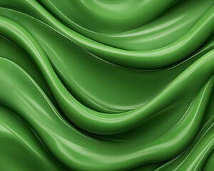 Obraz premium Abstract vibrant green flowing fabric waves