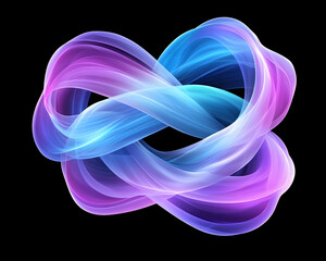 Fototapeta premium Abstract, vibrant, swirling, intertwined ribbons in a mesmerizing infinity symbol
