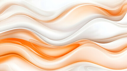 Obraz premium Abstract wavy marble design in soft orange and white
