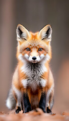 Obraz premium Adorable red fox portrait in the woods
