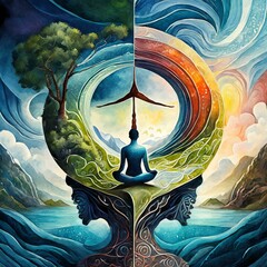 fantasy landscape with the moon