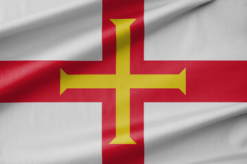 Fototapeta premium Guernsey National Flag Waving in the Wind