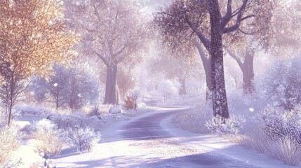Serene Winter Wonderland with Soft Light Textures