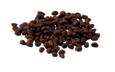 pile of cedar nuts isolated on white background
