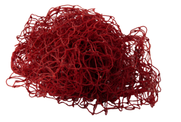 red net sack isolated on white background
