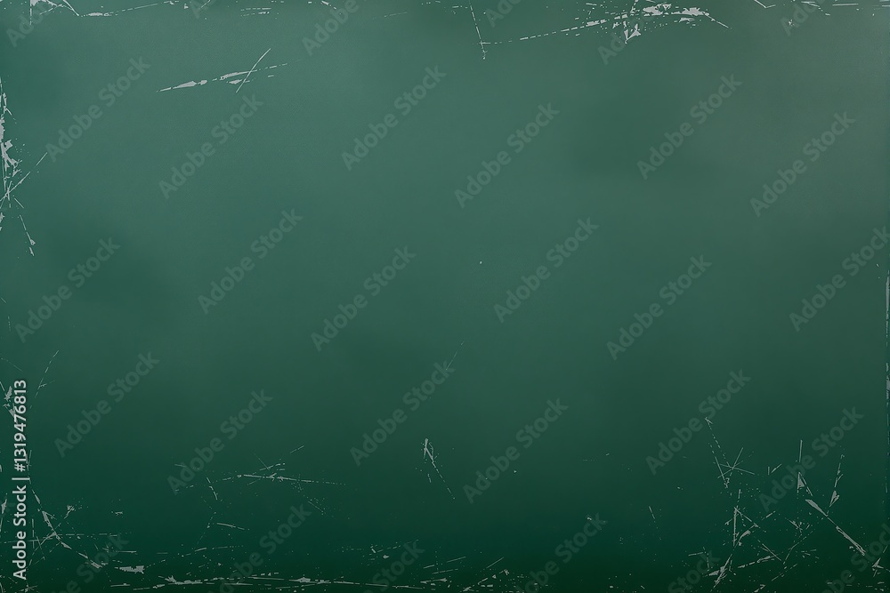 Poster grunge scratched green chalkboard background with worn texture. aged surface with scratches and impe