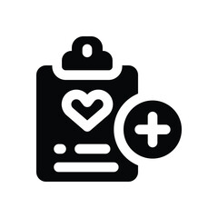 Obraz premium health report glyph icon. Strong and solid vector icon for websites, mobile interfaces, presentations, and visual branding. High quality and easy to edit.