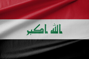 Iraq National Flag Waving in the Wind