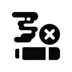 Fototapeta premium no smoking glyph icon. Strong and solid vector icon for websites, mobile interfaces, presentations, and visual branding. High quality and easy to edit.