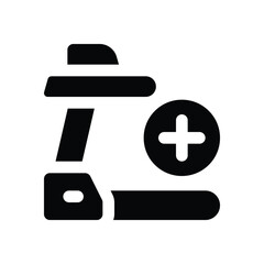 treadmill glyph icon. Strong and solid vector icon for websites, mobile interfaces, presentations, and visual branding. High quality and easy to edit.