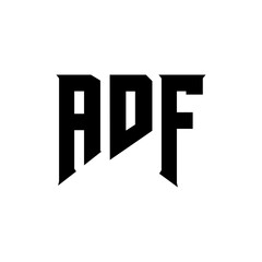 ADF letter logo design for technology company. ADF logo design black and white color combination. ADF logo, ADF vector, ADF design, ADF icon, ADF alphabet. ADF typography logo design.