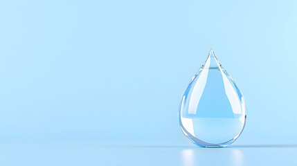 Clean water drop on a light blue background