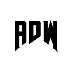 ADW letter logo design for technology company. ADW logo design black and white color combination. ADW logo, ADW vector, ADW design, ADW icon, ADW alphabet. ADW typography logo design.