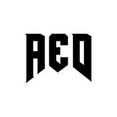 AED letter logo design for technology company. AED logo design black and white color combination. AED logo, AED vector, AED design, AED icon, AED alphabet. AED typography logo design.