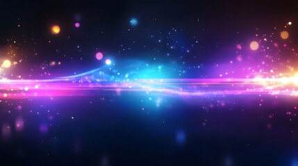 An abstract display features various illuminated colors with sparkles