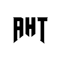 AHT letter logo design for technology company. AHT logo design black and white color combination. AHT logo, AHT vector, AHT design, AHT icon, AHT alphabet. AHT typography logo design.