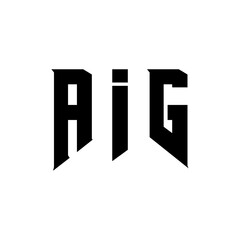 AIG letter logo design for technology company. AIG logo design black and white color combination. AIG logo, AIG vector, AIG design, AIG icon, AIG alphabet. AIG typography logo design.