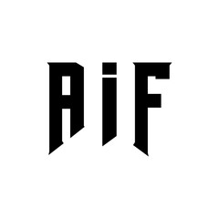 AIF letter logo design for technology company. AIF logo design black and white color combination. AIF logo, AIF vector, AIF design, AIF icon, AIF alphabet. AIF typography logo design.