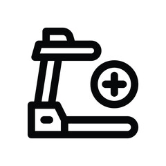 treadmill line icon. Clean and minimalist vector icon for websites, mobile apps, presentations, and logos. Fully scalable and customizable for any project.