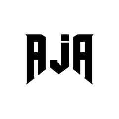 AJA letter logo design for technology company. AJA logo design black and white color combination. AJA logo, AJA vector, AJA design, AJA icon, AJA alphabet. AJA typography logo design.