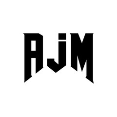 AJM letter logo design for technology company. AJM logo design black and white color combination. AJM logo, AJM vector, AJM design, AJM icon, AJM alphabet. AJM typography logo design.