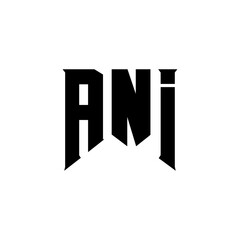 ANI letter logo design for technology company. ANI logo design black and white color combination. ANI logo, ANI vector, ANI design, ANI icon, ANI alphabet. ANI typography logo design.