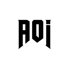 AOI letter logo design for technology company. AOI logo design black and white color combination. AOI logo, AOI vector, AOI design, AOI icon, AOI alphabet. AOI typography logo design.