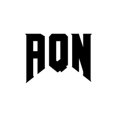 AQN letter logo design for technology company. AQN logo design black and white color combination. AQN logo, AQN vector, AQN design, AQN icon, AQN alphabet. AQN typography logo design.