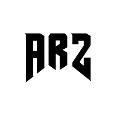 ARZ letter logo design for technology company. ARZ logo design black and white color combination. ARZ logo, ARZ vector, ARZ design, ARZ icon, ARZ alphabet. ARZ typography logo design.