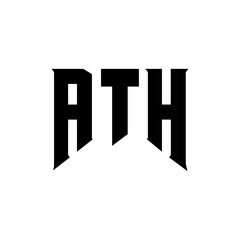 ATH letter logo design for technology company. ATH logo design black and white color combination. ATH logo, ATH vector, ATH design, ATH icon, ATH alphabet. ATH typography logo design.