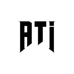 ATI letter logo design for technology company. ATI logo design black and white color combination. ATI logo, ATI vector, ATI design, ATI icon, ATI alphabet. ATI typography logo design.