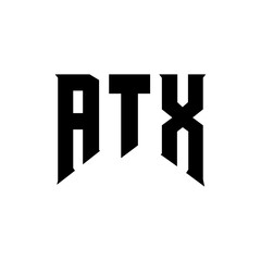 ATX letter logo design for technology company. ATX logo design black and white color combination. ATX logo, ATX vector, ATX design, ATX icon, ATX alphabet. ATX typography logo design.