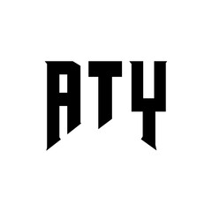 ATY letter logo design for technology company. ATY logo design black and white color combination. ATY logo, ATY vector, ATY design, ATY icon, ATY alphabet. ATY typography logo design.
