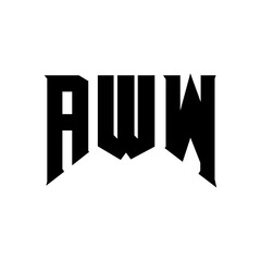 AWW letter logo design for technology company. AWW logo design black and white color combination. AWW logo, AWW vector, AWW design, AWW icon, AWW alphabet. AWW typography logo design.