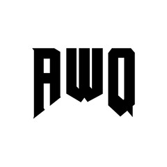 AWQ letter logo design for technology company. AWQ logo design black and white color combination. AWQ logo, AWQ vector, AWQ design, AWQ icon, AWQ alphabet. AWQ typography logo design.