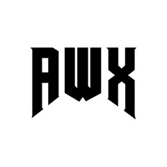 AWX letter logo design for technology company. AWX logo design black and white color combination. AWX logo, AWX vector, AWX design, AWX icon, AWX alphabet. AWX typography logo design.