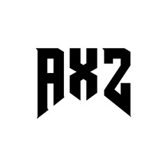 AXZ letter logo design for technology company. AXZ logo design black and white color combination. AXZ logo, AXZ vector, AXZ design, AXZ icon, AXZ alphabet. AXZ typography logo design.